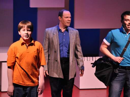 Jason (Ben Schafer), Marvin (John Fredo) and Whizzer (Marc Sacco) in Love is Blind
