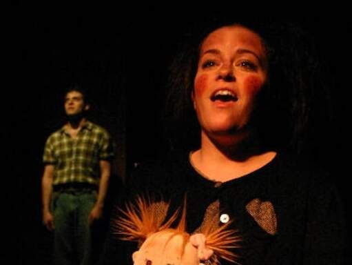 Chris Critelli as Bobby and Michele Marie Roberts as Little Sally in &quot;Tell Her I Love Her&quot;