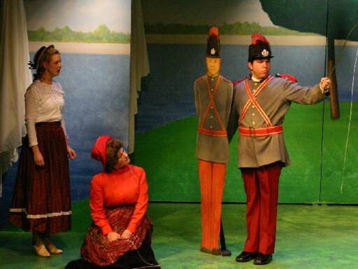 Kelly Jakiel and Amy Jakiel as the Celestes and Steve Copps as Soldier