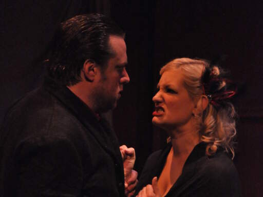 Eric Michael Rawski as Bill Sykes and Amy Jakiel as Nancy