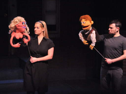 Amy Jakiel with Lucy the Slut and Marc Sacco with Princeton