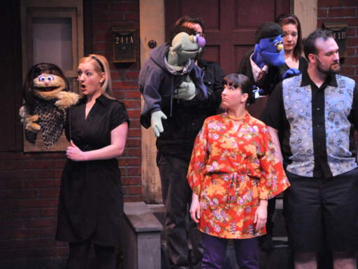 Amy Jakiel with Kate Monster, Jacob Albarella with Nicky, Charmagne Chi, Maria Droz with Rod, and Jeffrey Coyle