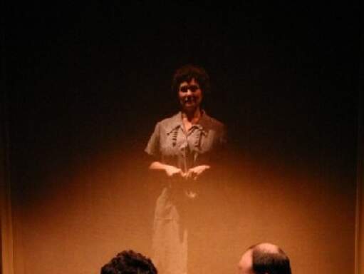 Michele Marie Roberts as Judy &amp; Todd Benzin as Sid Luft (foreground) with Kathy Weese as Ethel Gumm (background)