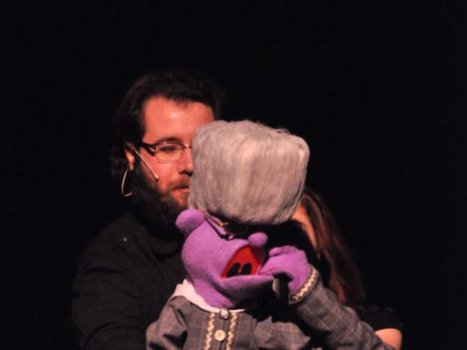 Jacob Albarella and Maria Droz as Mrs. T